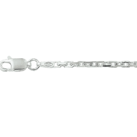 Collier anker geslepen in zilver 60cm 2.2mm - 55220