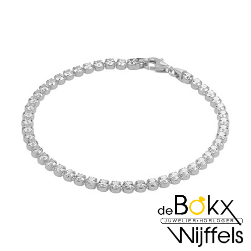 Zilver gerhodineerd tennisarmband 17cm 3mm - 55227 Zilver gerhodineerd tennisarmband 17cm 3mm - 55227