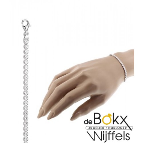 Zilver gerhodineerd tennisarmband 17cm 3mm - 55227 Zilver gerhodineerd tennisarmband 17cm 3mm - 55227