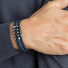 armband van Lotus style in het blauw leer en staal - 55243 armband van Lotus style in het blauw leer en staal - 55243