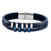 armband van Lotus style in het blauw leer en staal - 55243 armband van Lotus style in het blauw leer en staal - 55243