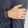 armband van Lotus style in het blauw leer en staal - 55243 armband van Lotus style in het blauw leer en staal - 55243