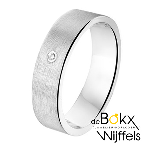 Amorio partnerring zilver A305 met diamant - 55453