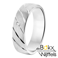 Amorio Trouwring zilver A307 met diamant - 55457 Amorio Trouwring zilver A307 met diamant - 55457