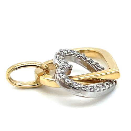 gouden hartjes hanger met 2 hartjes - 55473