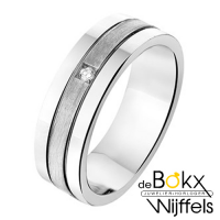 Amorio trouwring zilver A309 met diamant - 55461 Amorio trouwring zilver A309 met diamant - 55461