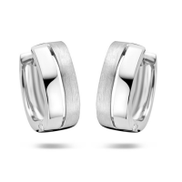 Oorringen zilver mat en glimmend - 53601