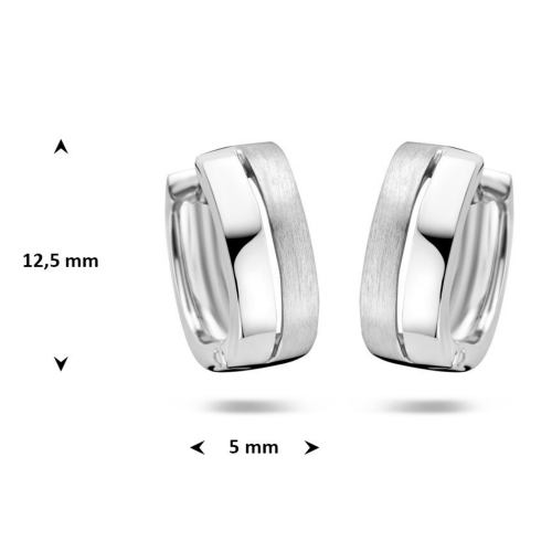 Oorringen zilver mat en glimmend - 53601