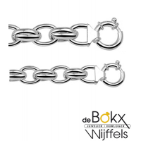 Mooie zilveren schakelketting met grote schakels in totaal 45cm - 55376