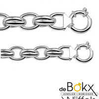 Mooie zilveren schakelketting met grote schakels in totaal 45cm - 55376 Mooie zilveren schakelketting met grote schakels in totaal 45cm - 55376
