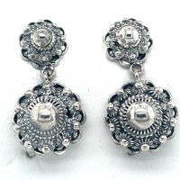 Echte zeeuwse knoop oorknoppen hangend 8 en 12mm in zilver - 50799