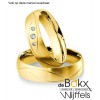 Breuning trouwringen met 3 diamanten in het wit goud - 55414