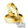Breuning trouwringen met 3 diamanten in het geel goud - 55415