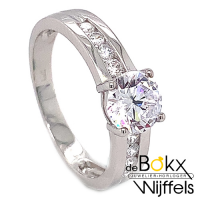 Witgoud damesringen met zirkonia maat 55 - 54518 Witgoud damesringen met zirkonia maat 55 - 54518