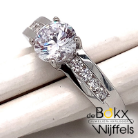 Witgoud damesringen met zirkonia maat 55 - 54518 Witgoud damesringen met zirkonia maat 55 - 54518