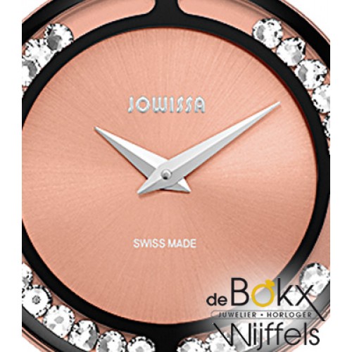 Jowisa horloge met rozé kleurige kast en rozé lederen band van de Luce collectie J6.156.M - 55490
