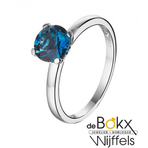 Blauwe London topaas witgoud damesringen maat 54 - 56910 Blauwe London topaas witgoud damesringen maat 54 - 56910