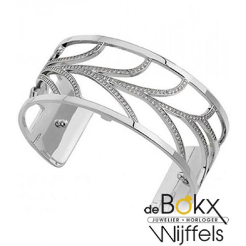 les Gorgettes armband courbe met zirkonia 25mm met leer bandje in de kleuren petrol blue/rasberry. - 57010 les Gorgettes armband courbe met zirkonia 25mm met leer bandje in de kleuren petrol blue/rasberry. - 57010
