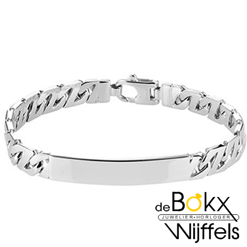 Graveerarmband gourmet 20cm plaat 8mm zilver - 57022 Graveerarmband gourmet 20cm plaat 8mm zilver - 57022