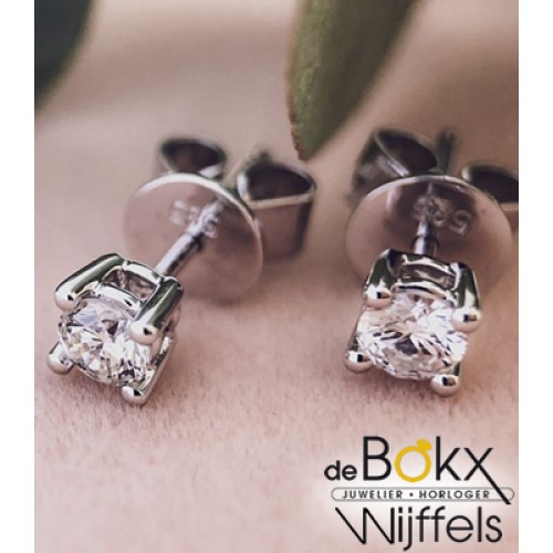 Oorstekers witgoud diamant 0,20 crt. - 57035 Oorstekers witgoud diamant 0,20 crt. - 57035