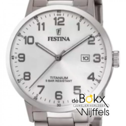 Festina heren horloge met cijfers en datum - 56961