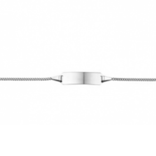 Baby armbandje met graveerplaatje witgoud 9-11cm - 56929