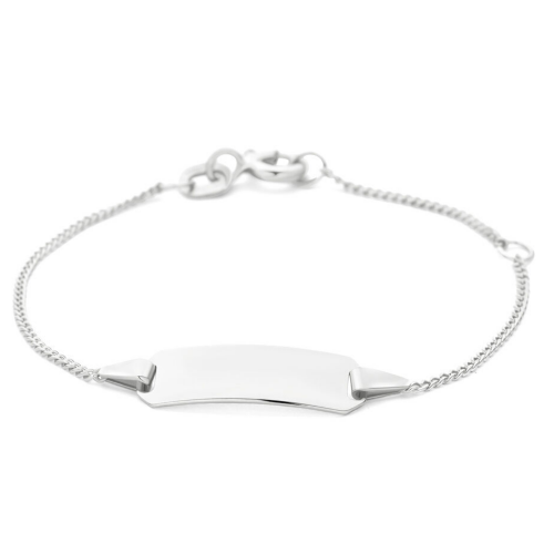 Baby armbandje met graveerplaatje witgoud 9-11cm - 56929