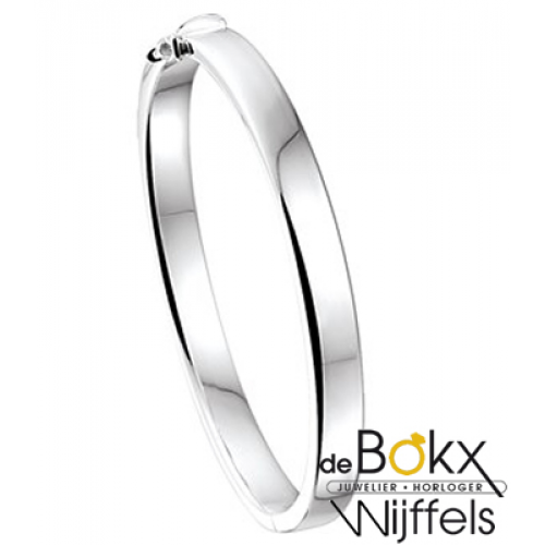 Zilveren bangel armband vlak 7mm breed - 56176 Zilveren bangel armband vlak 7mm breed - 56176