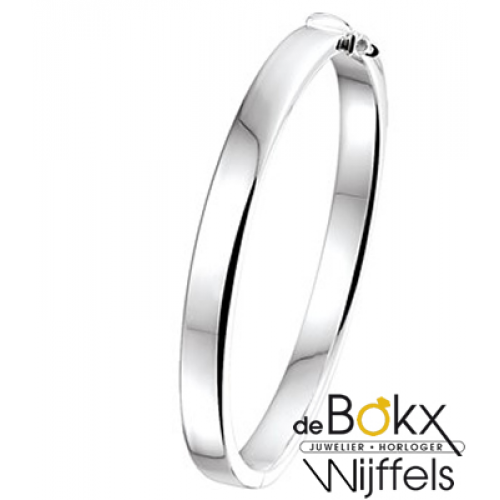 Zilveren bangel armband vlak 7mm breed - 56176 Zilveren bangel armband vlak 7mm breed - 56176