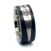 Breede Titanium ring met zwarte carbon en diamant 56 - 56207 Breede Titanium ring met zwarte carbon en diamant 56 - 56207