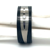 Breede Titanium ring met zwarte carbon en diamant 56 - 56207 Breede Titanium ring met zwarte carbon en diamant 56 - 56207