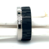 Titanium vrienschapsring met carbon en 3 diamanten maat 58 - 56218