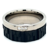 Titanium vrienschapsring met carbon en 3 diamanten maat 58 - 56218