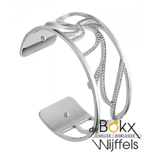 Op=Op les Georgettes 25mm zilver Floral met zirkonia - 56552 Op=Op les Georgettes 25mm zilver Floral met zirkonia - 56552