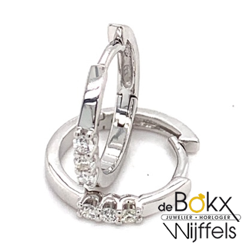 Diamant oorringen 0.12ct wit goud - 56703 Diamant oorringen 0.12ct wit goud - 56703