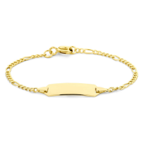 baby armbandje met graveerplaatje geel goud 9 karaat 11-13cm - 56712