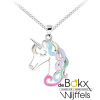unicorn / eenhoorn met ketting zilver emaille 38cm - 56752 unicorn / eenhoorn met ketting zilver emaille 38cm - 56752