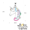 unicorn / eenhoorn met ketting zilver emaille 38cm - 56752 unicorn / eenhoorn met ketting zilver emaille 38cm - 56752