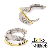 Oorringen zilver met goud en zirkonia - 56156 Oorringen zilver met goud en zirkonia - 56156