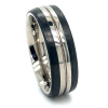 Titanium ring met carbon maat 60 - 56206