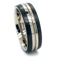 Titanium ring met carbon maat 60 - 56206 Titanium ring met carbon maat 60 - 56206