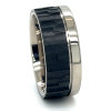 Titanium vrienschapsring met carbon robuste uitstraling maat 64 - 56217