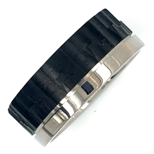 Titanium vrienschapsring met carbon robuste uitstraling maat 64 - 56217