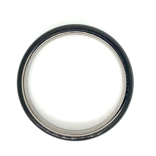 asymmetrische smalle titanium ring met carbon maat 59 - 56224