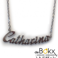 bestel een ketting met jouw naam in zilver 45cm - 56165