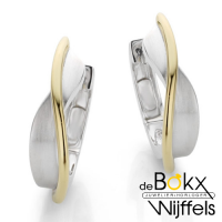 Oorhangers zilver met goud 20mm - 56157 Oorhangers zilver met goud 20mm - 56157