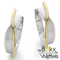 Oorhangers zilver met goud 20mm - 56157 Oorhangers zilver met goud 20mm - 56157