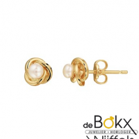 fijne geelgouden oorknoppen met zoetwaterparel - 56133 fijne geelgouden oorknoppen met zoetwaterparel - 56133