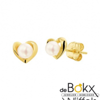 oorknopjes geelgouden hartje met parel - 56134 oorknopjes geelgouden hartje met parel - 56134