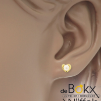 oorknopjes geelgouden hartje met parel - 56134 oorknopjes geelgouden hartje met parel - 56134